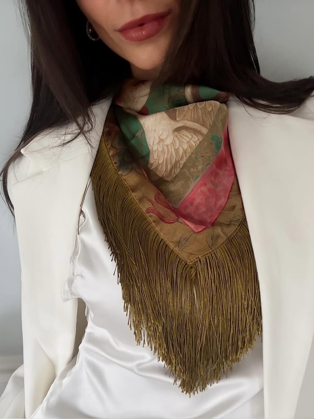 VIRAL Zara Heron Fringe Scarf - Picture 3 of 6